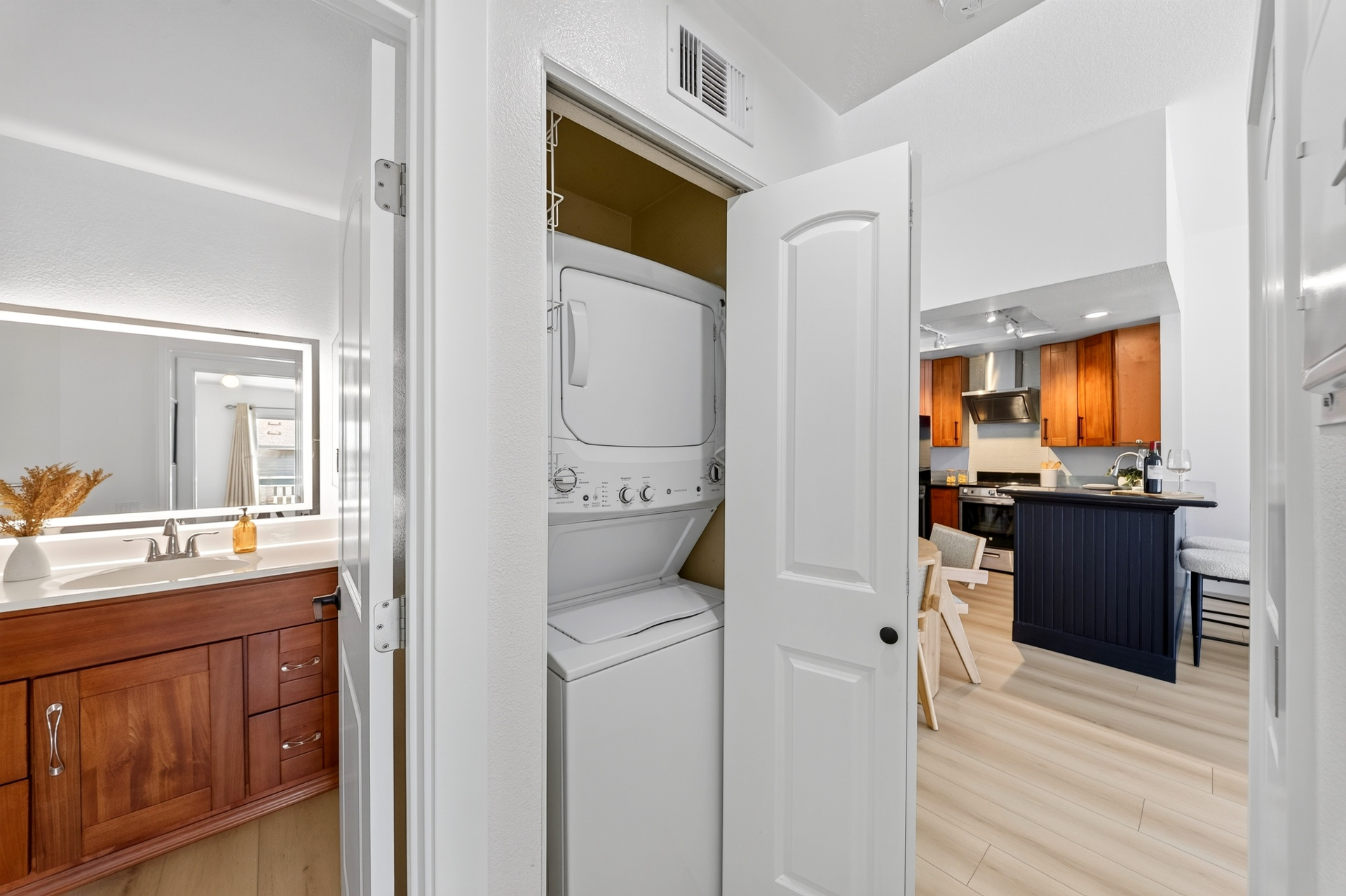 In-unit laundry closet