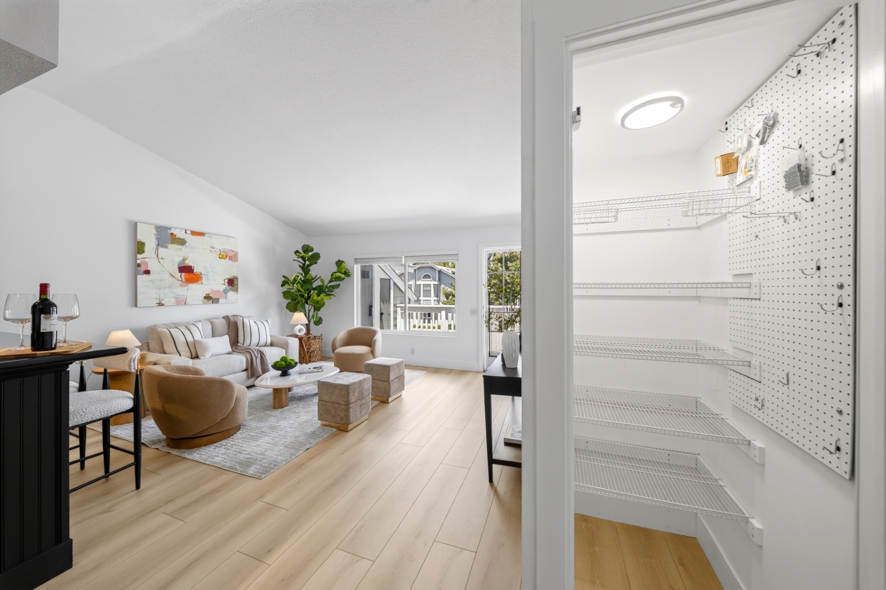 Living room and walk-in pantry